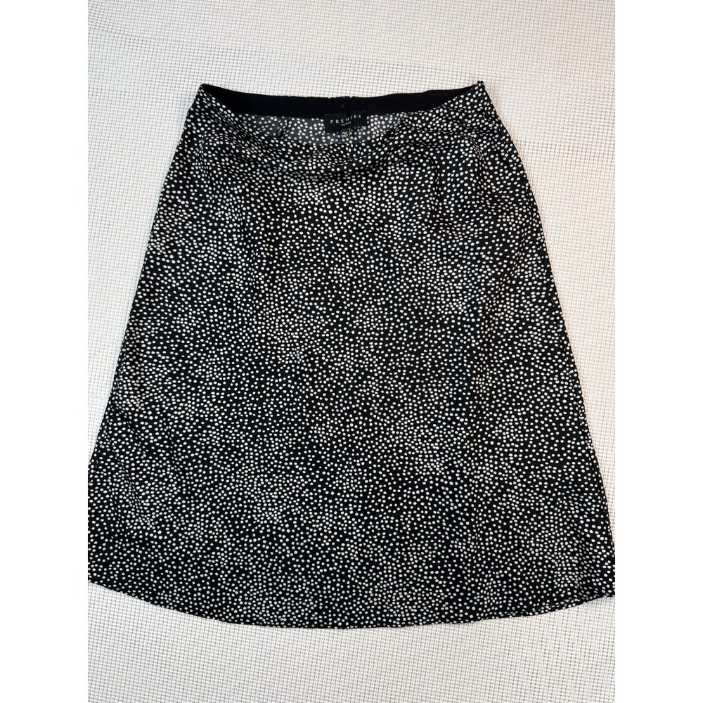 Premise Petite Polka Dot Skirt Black White PM Midi A-Line Skirt